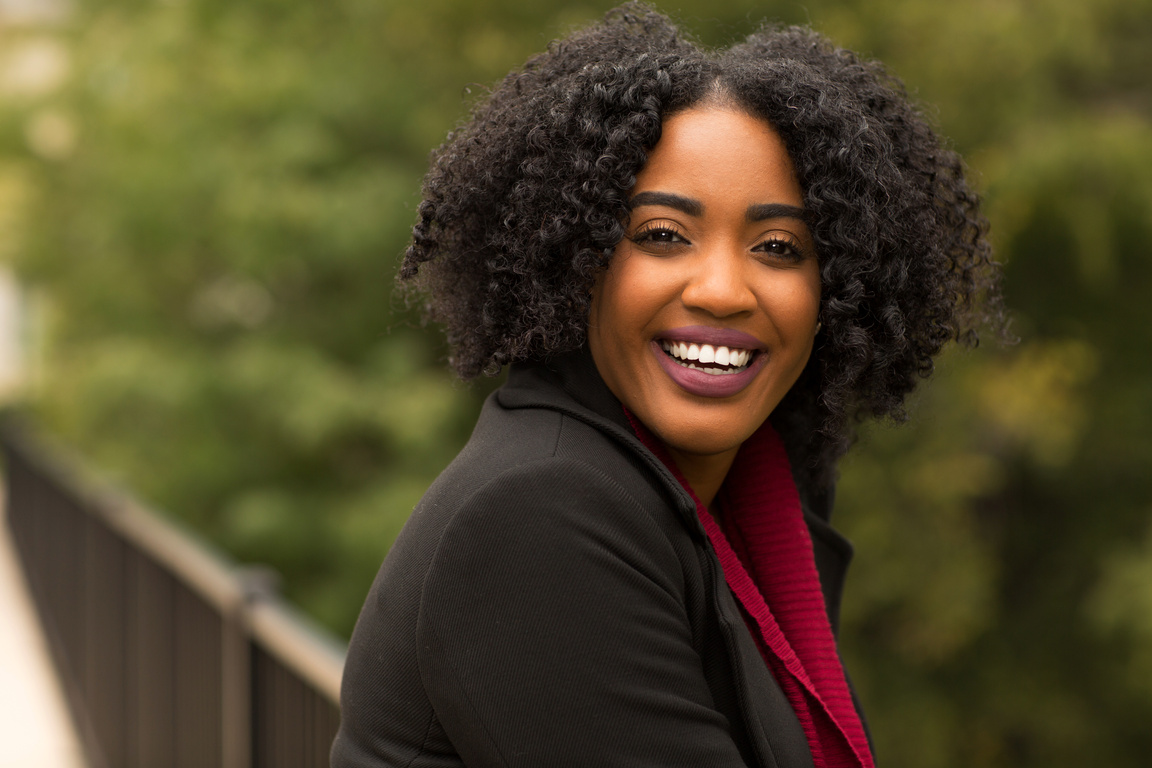 Beautiful Confident African American Woman Smiling Outside